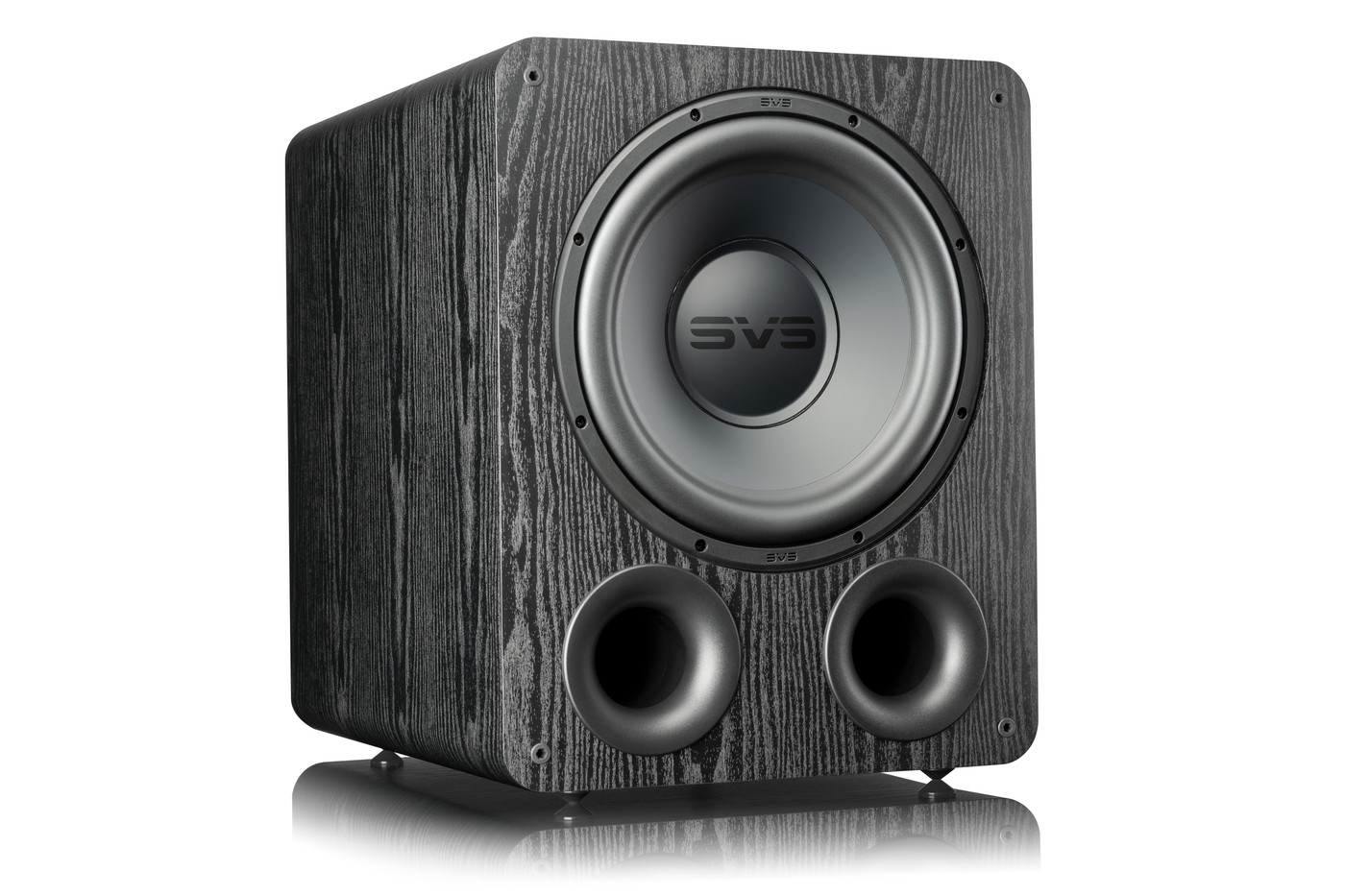 GrobiTV - SVS PB-1000 Heimkino Subwoofer - Premium Black Ash - Frontansicht rechts ohne Grill