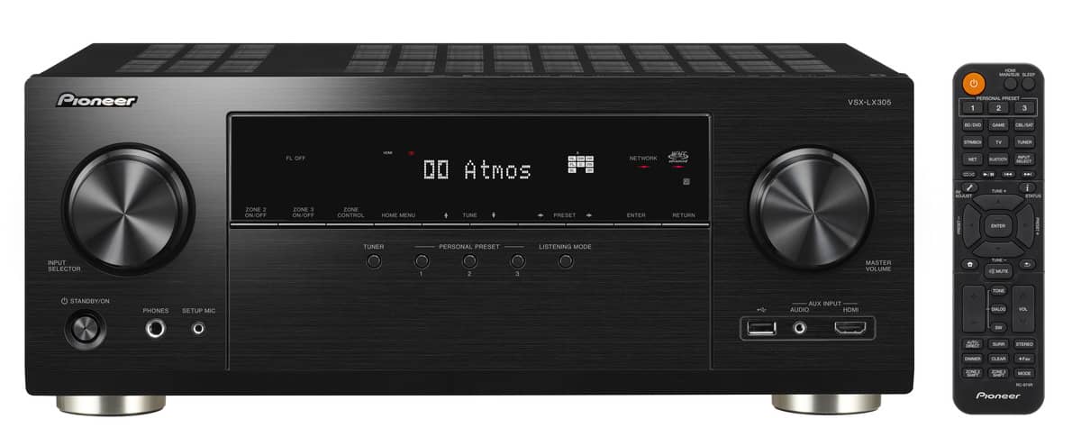 Grobi.TV - Pioneer VSX-LX305 9.2-Kanal Netzwerk-AV-Receiver - schwarz - Frontansicht 