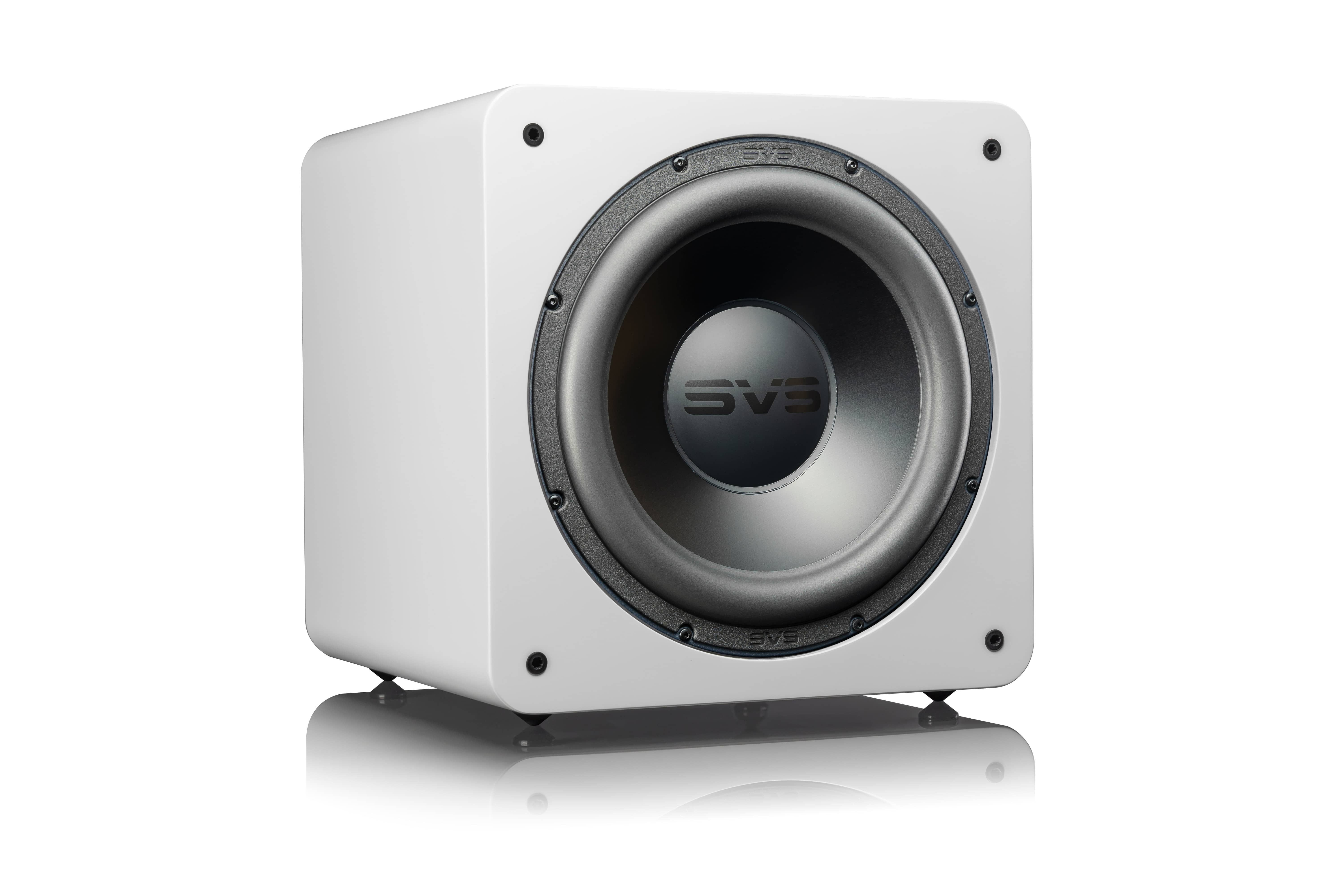 GrobiTV SVS SB-2000 Pro  Heimkino Subwoofer - Piano Gloss White - Frontansicht rechts ohne Grill