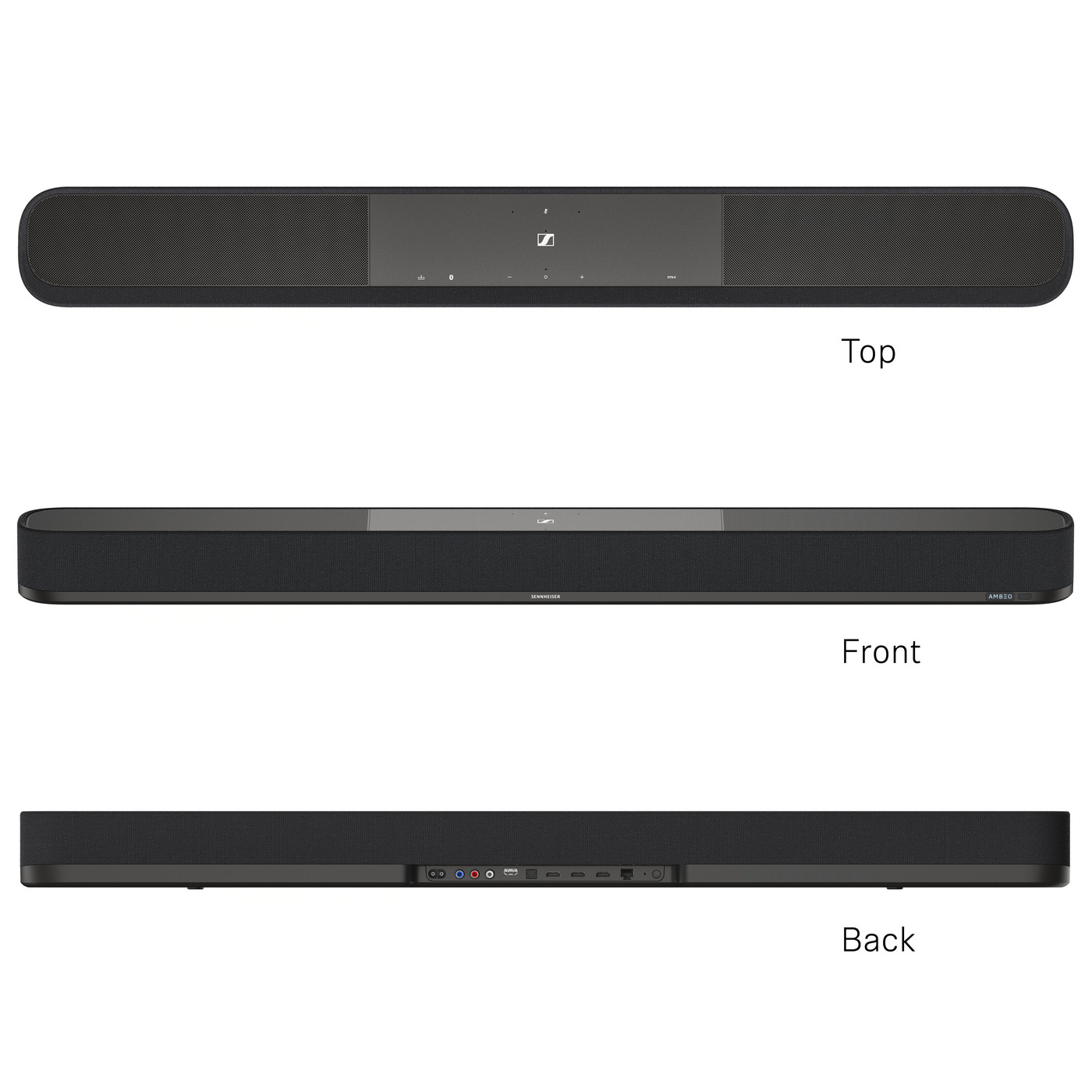 GrobiTV - Sennheiser AMBEO Soundbar | Plus - Frontansicht + Topansicht + Rückansicht