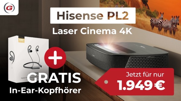 Hisense PL2 | Laser Cinema 4K Ultra HD Laser TV + GRATIS In-Ear-Kopfhörer (AKTION)